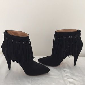 Nine West Faux Suede Black Ankle Booties